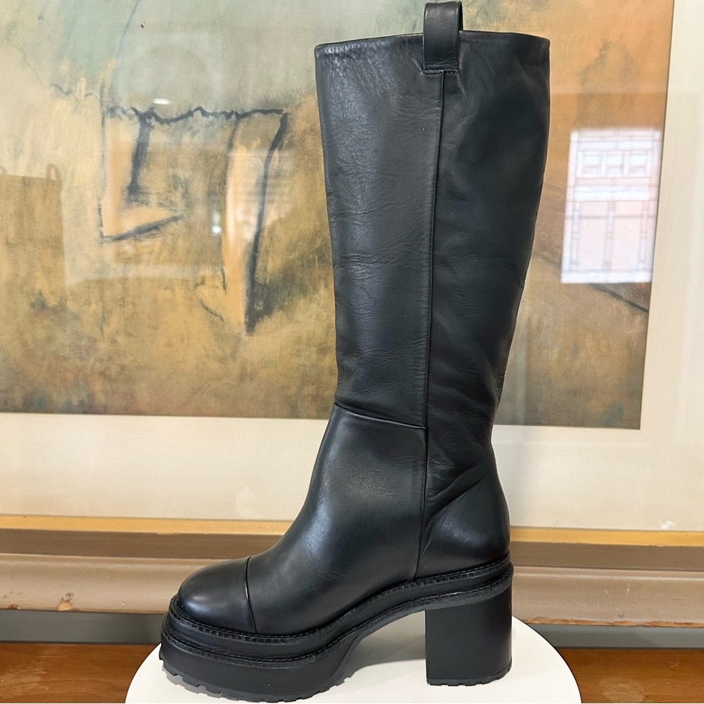 🌹CULT GAIA🌹 Hana Block Heel Leather Boots Black Size: 35 - Picture 4 of 13